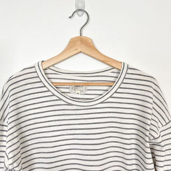 Current Elliott The Painter Tee Long Sleeve Dress Striped Cream 100% Cotton XS - Picture 3 of 9